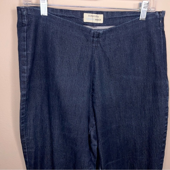 Size 10 St John’s Bay Blue Denim Look Pants Side Zip Closure Straight Leg - Picture 11 of 12